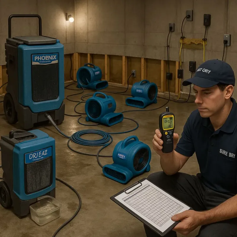 Structural Drying and Dehumidification process in Hugo, OK